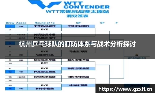 杭州乒乓球队的盯防体系与战术分析探讨